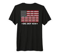 Big Boy 4014 Train Engineer Steam Train American Flag July 4 T-Shirt Haut de Gamme