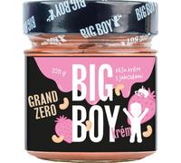 Big Boy Grand Zero Fraise 220 g noix de cajou-fraise / Beurres de noix aromatisés / Délicieuse crème de noix de cajou avec cacahuètes, chocolat blanc et fraises sans sucre ajouté