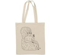 Big Brain Fauteuil Philosophiste Wojak Pipe Meme Sac fourre-tout en coton naturel Blanc