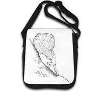 Big Brain Sysiphus Wojak Boulder Sac à bandoulière humoristique Blanc