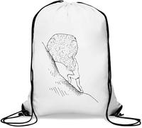 Big Brain Sysiphus Wojak Boulder Sac de gym décontracté avec cordon de serrage Blanc