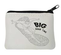 Big Brain Time Wojak Feels Guy Smart Porte-monnaie en néoprène Blanc 10 x 11 cm