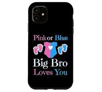 Big Bro Loves You Baby Shower Révélation du Sexe Rose ou Bleu Coque pour iPhone 11