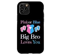 Big Bro Loves You Baby Shower Révélation du Sexe Rose ou Bleu Coque pour iPhone 11 Pro