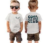 Big Brother Cool Big Bro Club T-shirt pour frères et sœurs avec imprimé vêtements de bébé Grand frère T-shirts été à manches courtes en coton, Gris fleur-1, 18-24 mois