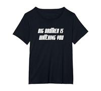 Big Brother is Watching You White Bold Citation Orwell 1984 T-Shirt, Femme Grandes Tailles, Noir, 2X