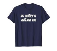 Big Brother is Watching You White Bold Citation Orwell 1984 T-Shirt, Homme, Bleu Marine, 5XL