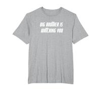 Big Brother is Watching You White Bold Citation Orwell 1984 T-Shirt, Homme Grandes Tailles, Gris Chiné, 4X Tall