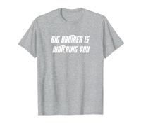 Big Brother is Watching You White Bold Citation Orwell 1984 T-Shirt, Homme, Gris Chiné, 5XL