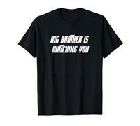 Big Brother is Watching You White Bold Citation Orwell 1984 T-Shirt, Homme, Noir, 5XL