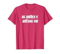 Big Brother is Watching You White Bold Citation Orwell 1984 T-Shirt, Homme, Rouge Chiné, S