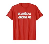 Big Brother is Watching You White Bold Citation Orwell 1984 T-Shirt, Homme, Rouge, XXL