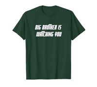 Big Brother is Watching You White Bold Citation Orwell 1984 T-Shirt, Homme, Vert Forêt, M