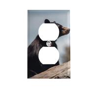 Big Brown Bear Couvercle de prise de courant standard américain avec vis, en acier inoxydable résistant à la chaleur et aux chocs, pour décoration d'intérieur