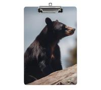 Big Brown Bear Porte-bloc pour bureau, maison, porte-bloc en acrylique A4 avec trous de suspension en acier inoxydable, porte-bloc durable pour notes, examens, partitions de musique 31,8 x 21,6 cm