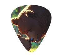 Big Brown Bear Wzywhj Prints Lot de 12 médiators en ABS pour guitare basse, ukulélé, acoustique ou électrique