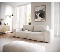 Big canapé Lanzo 230x95 cm bou lanc crème avec pouf