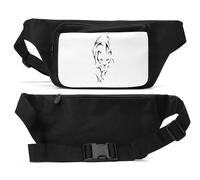 Big Cat Lion Tatouage Style Art Sac Banane Unisexe Noir