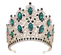 Big Crystal Crown For Women Wedding Bridal Bride Crown and Tiaras Righestone Bandband Crown (GN Gold)