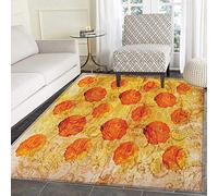Big deer Tapis Orange brûlé pour Enfant - Motif de Rose Vintage - Peinture Grubby - Texture Grunge - Effet rouillé - Image - Décoration d'intérieur - Carpe de Maison - 0,9 x 1,5 m - Orange Brun Clair