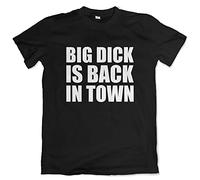 Big Dick is Back in Town T-Shirt Long Johnny pour Homme, Noir, S