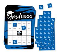 Big Dot of Happiness Blue Grad - Best is Yet to Come - Cartes et marqueurs de bingo - Jeu de bingo en forme de fête de remise de diplôme - Lot de 18