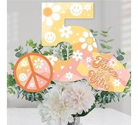 Big Dot of Happiness Five is a Vibe - Lot de 15 bâtons de table pour fête d'anniversaire - Style bohème hippie