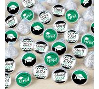 Big Dot Of Happiness Green Grad - Best est encore a venir - 2024 Green Graduation Party Small Round Candy Stickers - Party Favor Labels - 324 COU