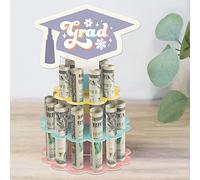 Big Dot of Happiness Groovy Grad - Porte-monnaie hippie à faire soi-même pour remise de diplôme - Gâteau d'argent