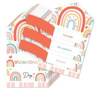 Big Dot of Happiness Hello Rainbow - Cartes boh mes pour enfants - Onglets Joyeuse Saint-Valentin - Lot de 12