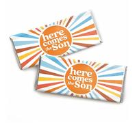 Big Dot of Happiness Here Comes The Son Candy Bar Wrappers, Funny Boy Boho Baby Shower Party Favors - Lot de 24