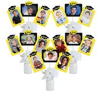 Big Dot of Happiness Kit de centre de table jaune pour photo de remise de diplôme - 15 bâtons de décoration de table double face, supports verticaux et horizontaux de 10,2 x 15,2 cm, ensemble de