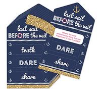 Big Dot of Happiness Last Sail Before the Veil Lot de 12 cartes de jeu nautiques pour enterrement de vie de jeune fille et enterrement de vie de jeune fille - Truth, Oser, partager