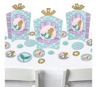 Big Dot of Happiness Let's Be Mermaids - Décoration de fête prénatale ou d'anniversaire et confettis - Superbe kit de centre de table - Lot de 30
