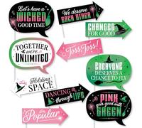 Big Dot of Happiness Lot de 10 bâtons à selfie drôles de sorcière rose et vert pour fête d'anniversaire ou Halloween, kit d'accessoires de photomaton