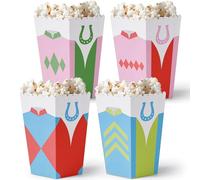 Big Dot of Happiness Lot de 12 boîtes à popcorn Derby Horse Race, Kentucky Horse Racing - Cadeaux de fête colorés en soie jockey