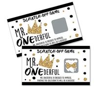 Big Dot of Happiness Lot de 22 cartes à gratter pour 1er anniversaire de garçon Little Mr. Onederful