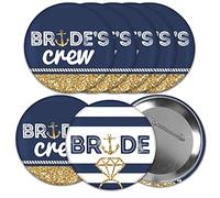 Big Dot of Happiness Lot de 8 badges « Last Sail Before The Veil » - 7,6 cm - Pour enterrement de vie de jeune fille et de jeune fille