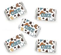 Big Dot of Happiness My First Rodeo - Lot de 40 mini autocollants pour emballage de bonbons - Petit cowboy pour 1er anniversaire