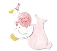 Big Dot of Happiness One Silly Goose Lot de 12 cartes de remerciement vierges avec enveloppes, pour 1er anniversaire de fille