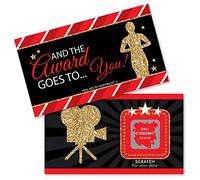 Big Dot of Happiness Red Carpet Hollywood - Movie Night Party Game Award Lot de 22 cartes à gratter