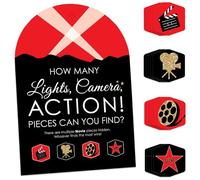 Big Dot of Happiness Red Carpet Hollywood - Movie Night Party Scavenger Hunt - 1 support et 48 pièces de jeu - Jeu Hide and Find