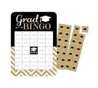 Big Dot of Happiness Tassel Worth the Hassle - Or - Cartes et marqueurs de bingo - Jeu de bingo en forme de fête de remise de diplôme - Lot de 18