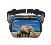 Big Ears Elephant Print Sac banane élégant et pratique, réglable, parfait pour les voyages et les activités de plein air, Noir, Taille unique, Noir, One size