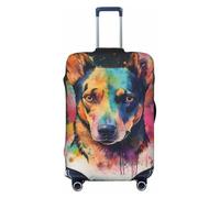 Big Ears Housse de protection élastique pour valise de voyage Motif chien, Noir , S