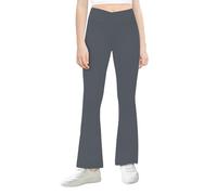 BIG ELEPHANT Leggings évasés pour Filles, Pantalon croisé Taille Haute pour Enfants avec Poches