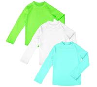 BIG ELEPHANT Maillot de Bain Enfant Manches Longues UPF 50+, Lot de 3