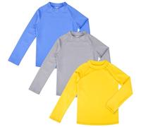 BIG ELEPHANT Maillot de Bain Enfant Manches Longues UPF 50+, Lot de 3