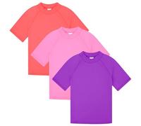 BIG ELEPHANT T-Shirt de Bain Enfant Manches Courtes UPF 50+, Lot de 3