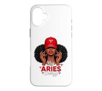 Big Energy Aries Zodiac Afro Women Red Cap Black Girl Women Coque pour iPhone 16 Plus